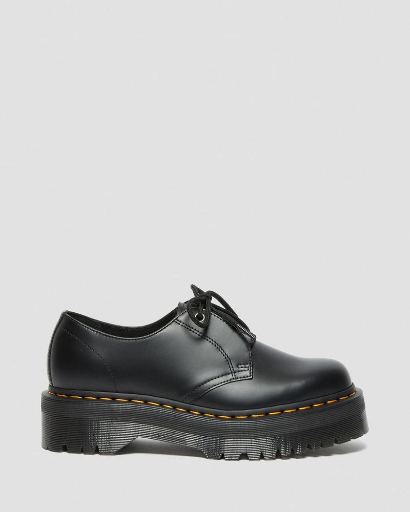 Black Men's Dr Martens Jarrick Lo Smooth Leather Platform Shoes | CA 626AHK